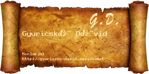 Gyuricskó Dávid névjegykártya